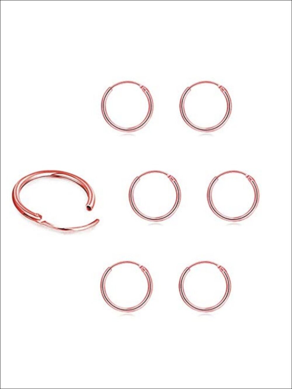 Sterling Silver Hoop Earrings Set Hypoallergenic Cartilage Tragus 3 Pairs